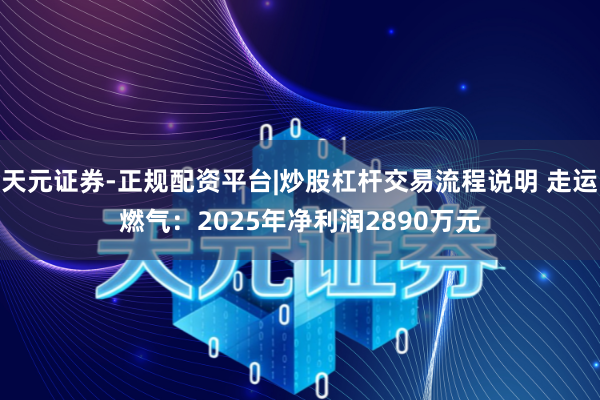 天元证券-正规配资平台|炒股杠杆交易流程说明 走运燃气：2025年净利润2890万元