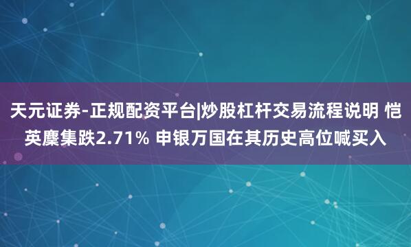 天元证券-正规配资平台|炒股杠杆交易流程说明 恺英麇集跌2.71% 申银万国在其历史高位喊买入